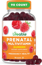 Lifeable Prenatal Multivitamin Gummies - Gominolas Prenatales con Hierro, Colina y Ácido Fólico - 90 Unidades