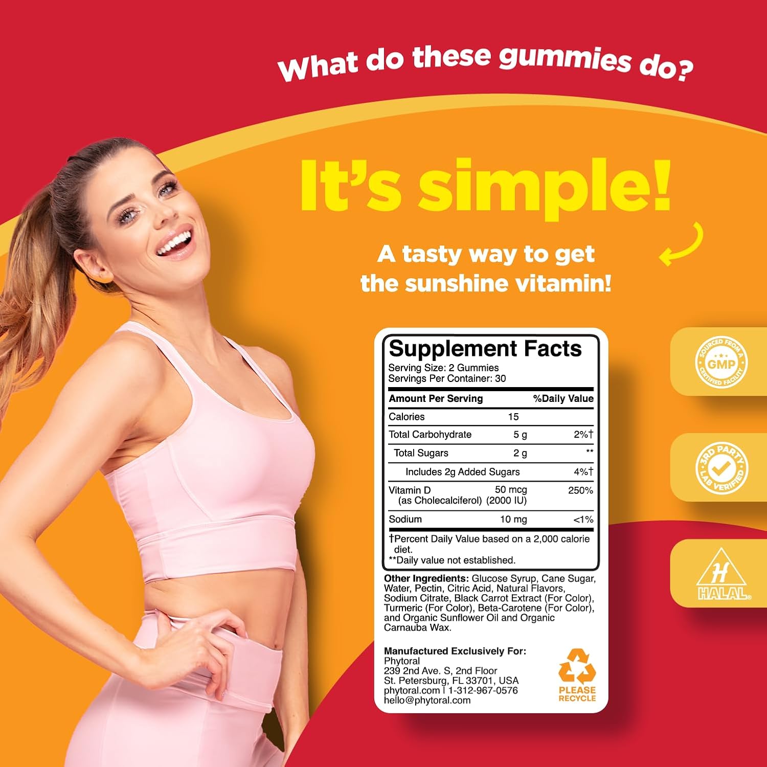 Phytoral Gominolas de Vitamina D3 2000 UI para Adultos - 60 Gomitas