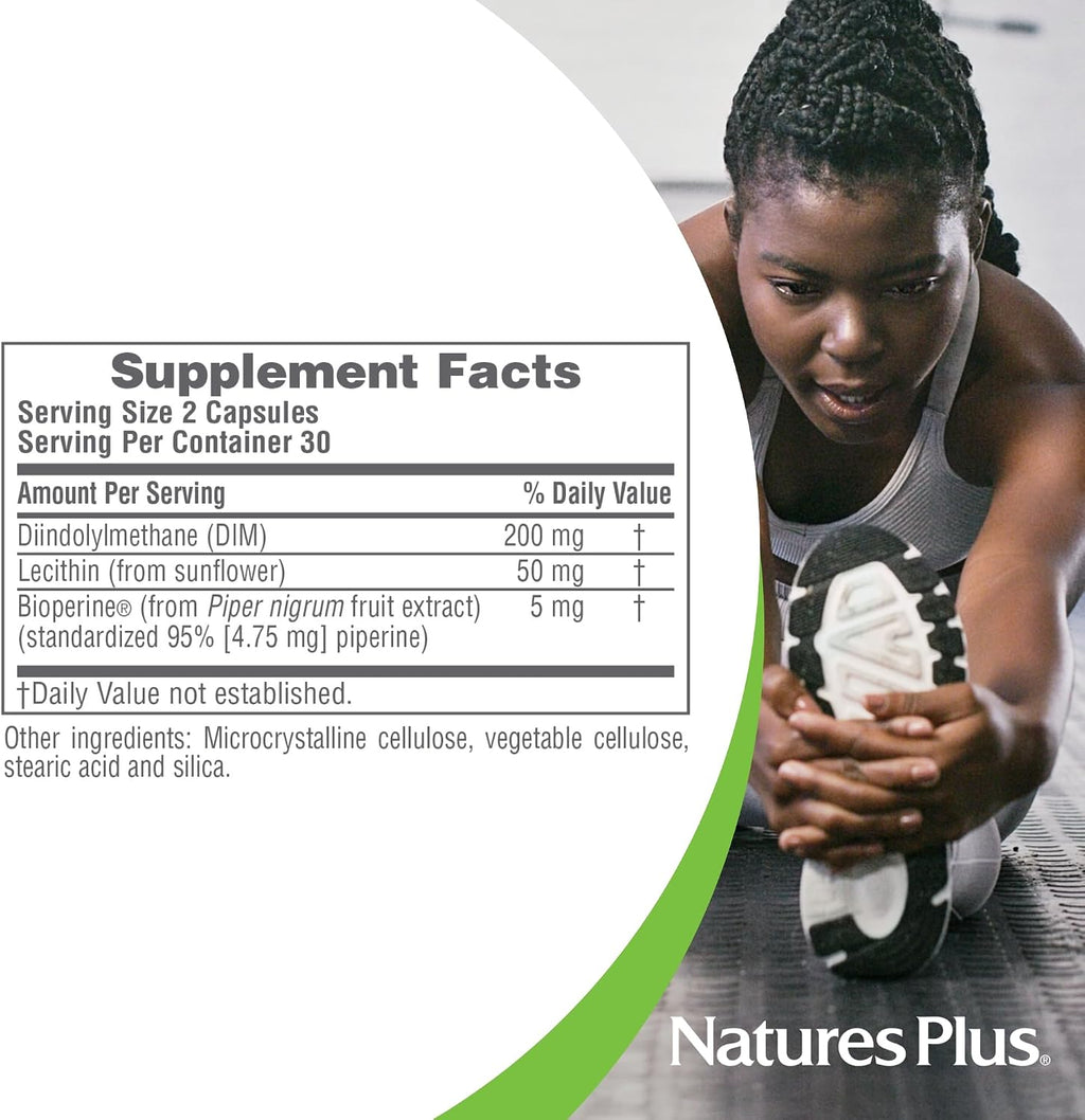 NaturesPlus PRO DIM 200 mg - 60 Cápsulas - Apoyo al Equilibrio Estrogénico - Vegano y Sin Gluten