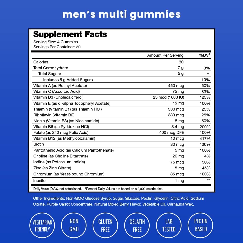 NutraChamps Multivitamínico para Hombres, 240 Gomitas (Pack de 2)