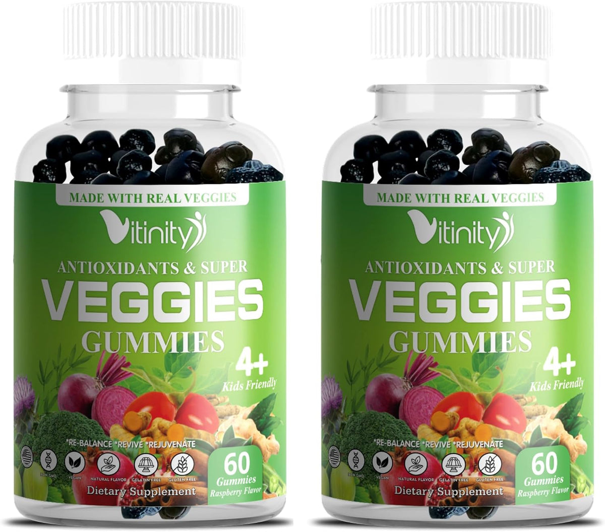 VITINITY Super Greens Multivitamin Gummies - – Energía natural y vitalidad: La combinación de superalimentos como – Image 1
