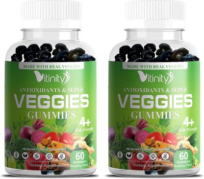 VITINITY Super Greens Multivitamin Gummies - – Energía natural y vitalidad: La combinación de superalimentos como – Image 1