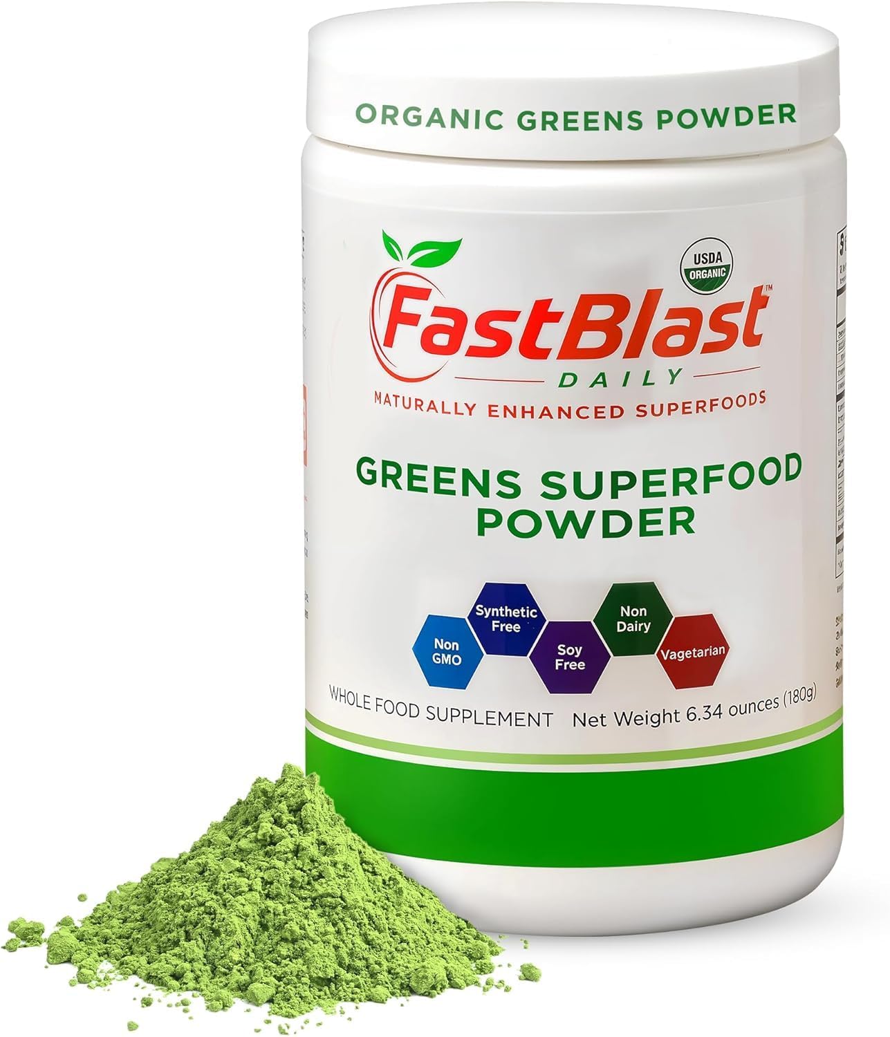 Organic Super Greens Powder con Más de 30 Superalimentos, Probióticos y Enzimas - 180g