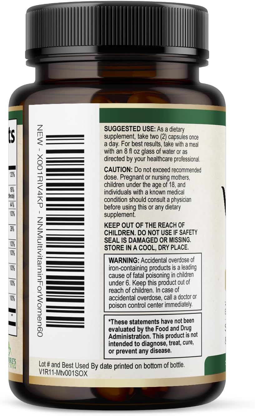Nature's Nutrition Multivitamínico para Mujer – Complejo de Vitaminas y Minerales, 60 Cápsulas