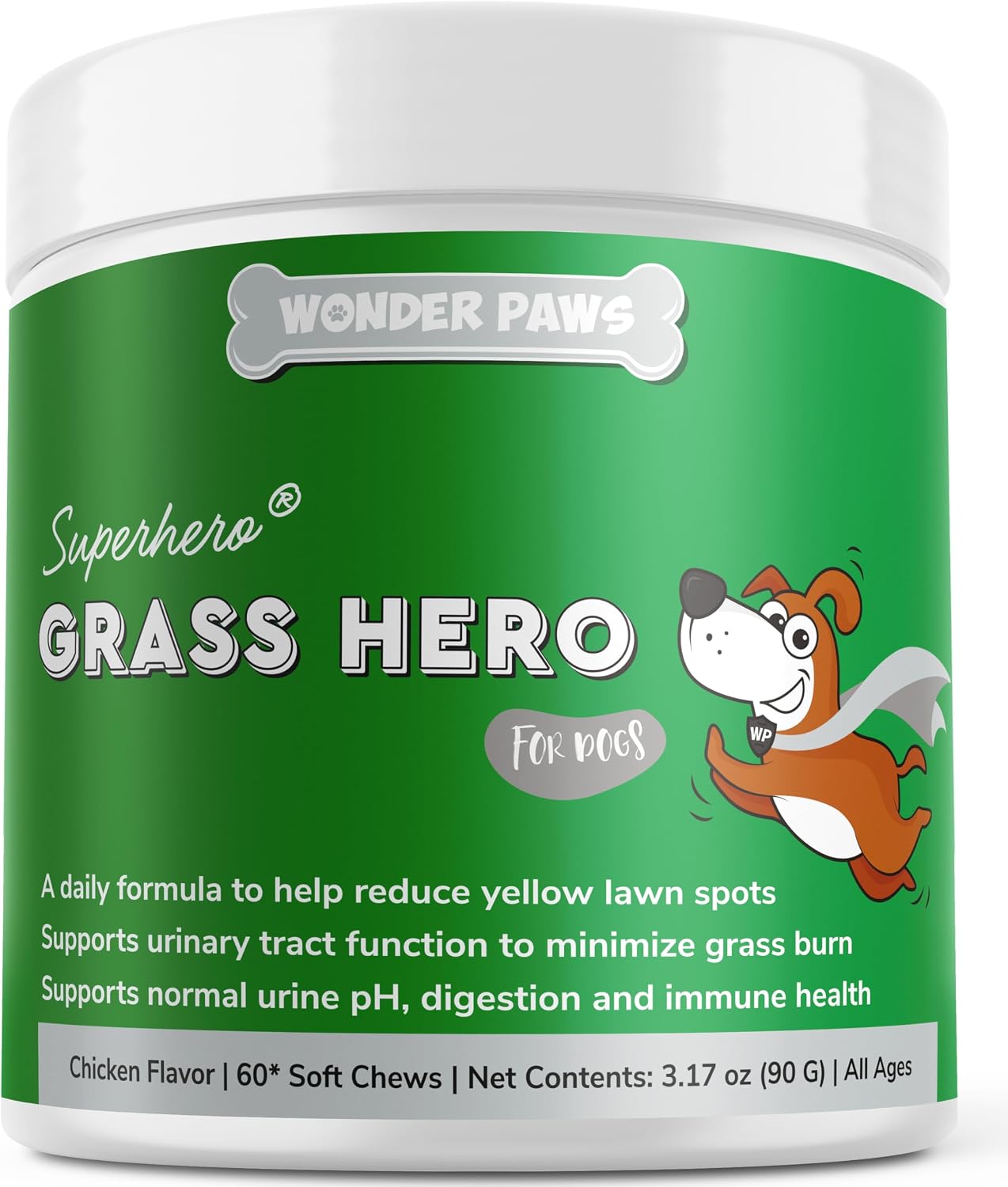 Grass Hero, Masticables para Evitar Manchas de Orina en el Césped – Neutraliza el pH – 60 unidades