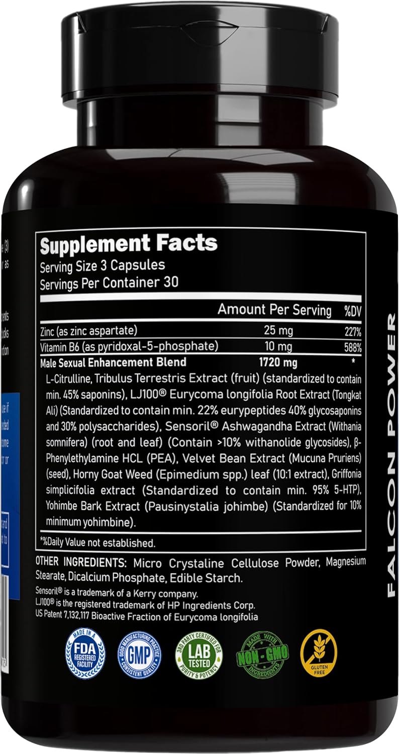 Falcon Power - Complemento Herbal para Hombres (90 Cápsulas)
