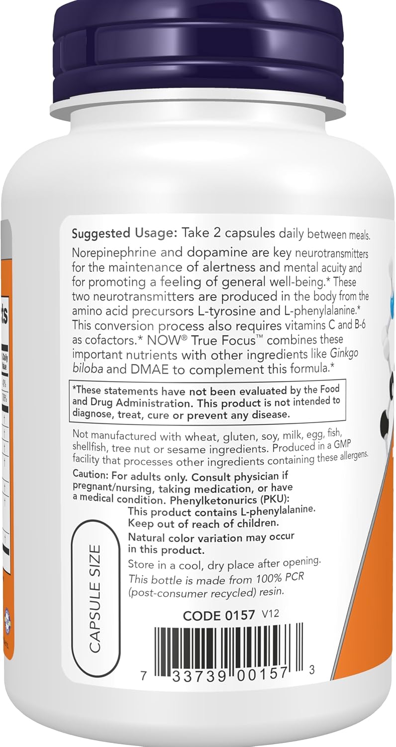 Now Foods True Focus - 90 Cápsulas vegetales