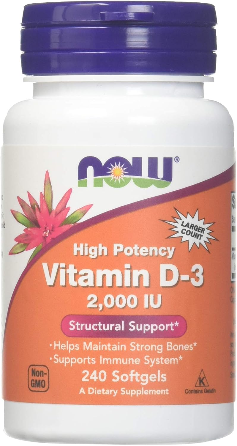 NOW Foods Vitamina D-3 2000 UI 240 Cápsulas Blandas