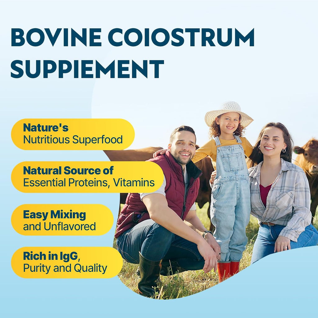 Energievoll Polvo de Calostro Bovino - 60% IgG 3000 mg - Sin Sabor - 50 Dosis
