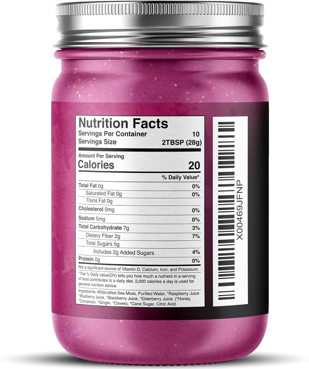 WELLNESS LABSRX Irish Sea Moss Gel Raw - Mix Berry - 283 g