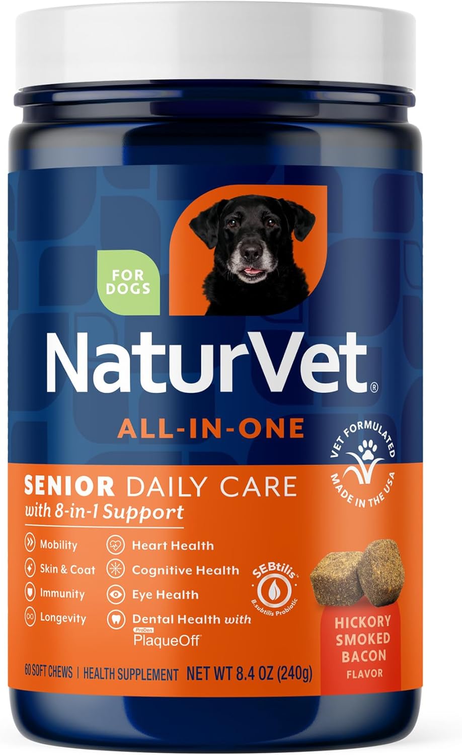 NaturVet Suplemento Multivitamínico Todo en Uno para Perros - 120 masticables blandos