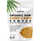 Earth Circle Organics Camu Camu en Polvo – Superalimento Orgánico con Vitamina C Natural y Antioxidantes – Vegano, Kosher, No OGM – 85 g (Pack de 3)
