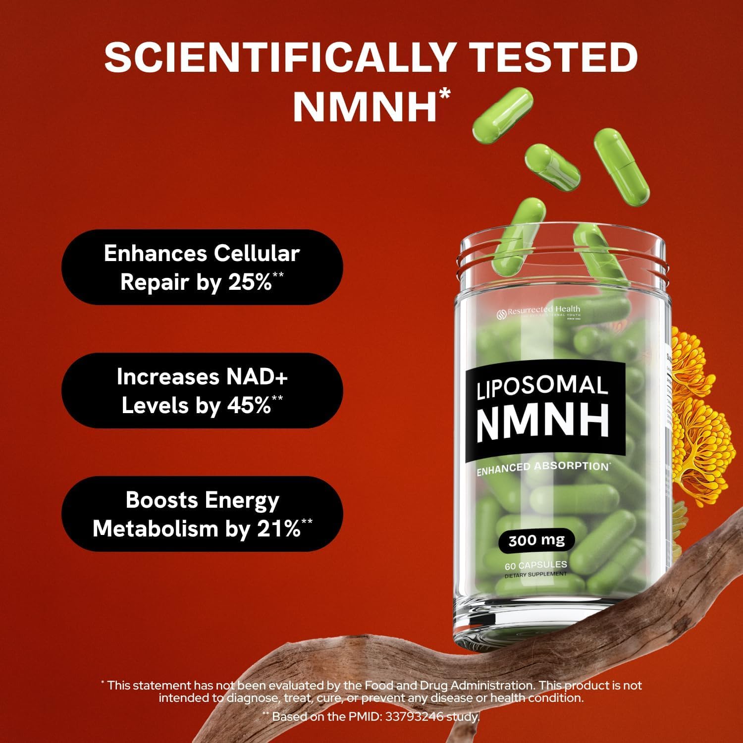Resurrected Health NMNH Liposomal 300mg – 240 Cápsulas Veganas
