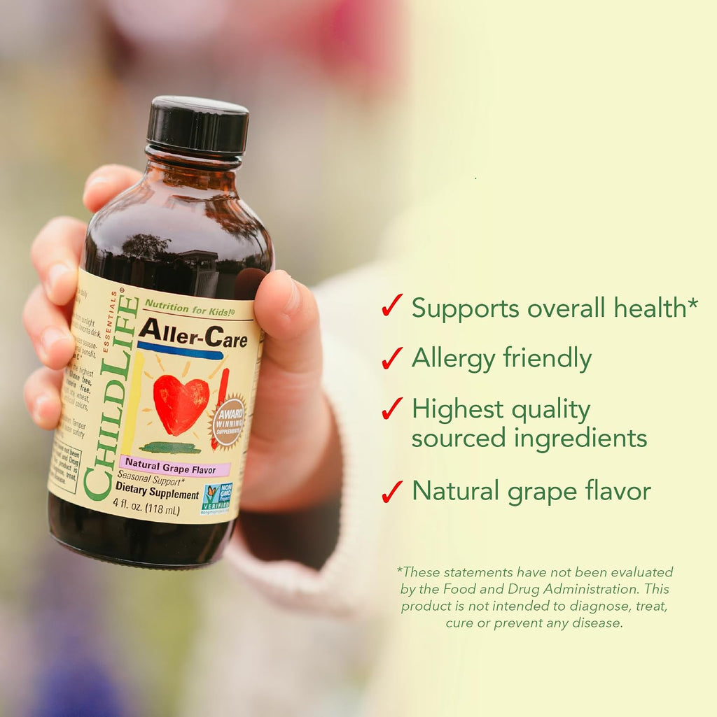 CHILDLIFE ESSENTIALS Aller-Care - Natural Syrup for Kids with Elderberry, Zinc, Bromelain and Vitamin C - 118 ml