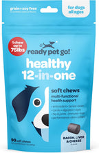Ready Pet Go! 12-in-1 Multivitamínico Masticable para Perros con Glucosamina, Condroitina y Probióticos - 90 Masticables
