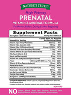 Vitaminas Prenatales con Ácido Fólico | 60 Cápsulas | Sin Gluten y No-GMO | Nature's Truth | Pack de 2
