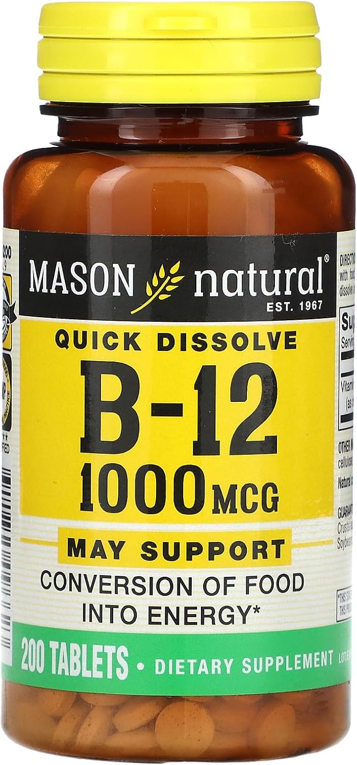 MASON NATURAL B-12 1000mcg, Comprimidos, 200 unidades