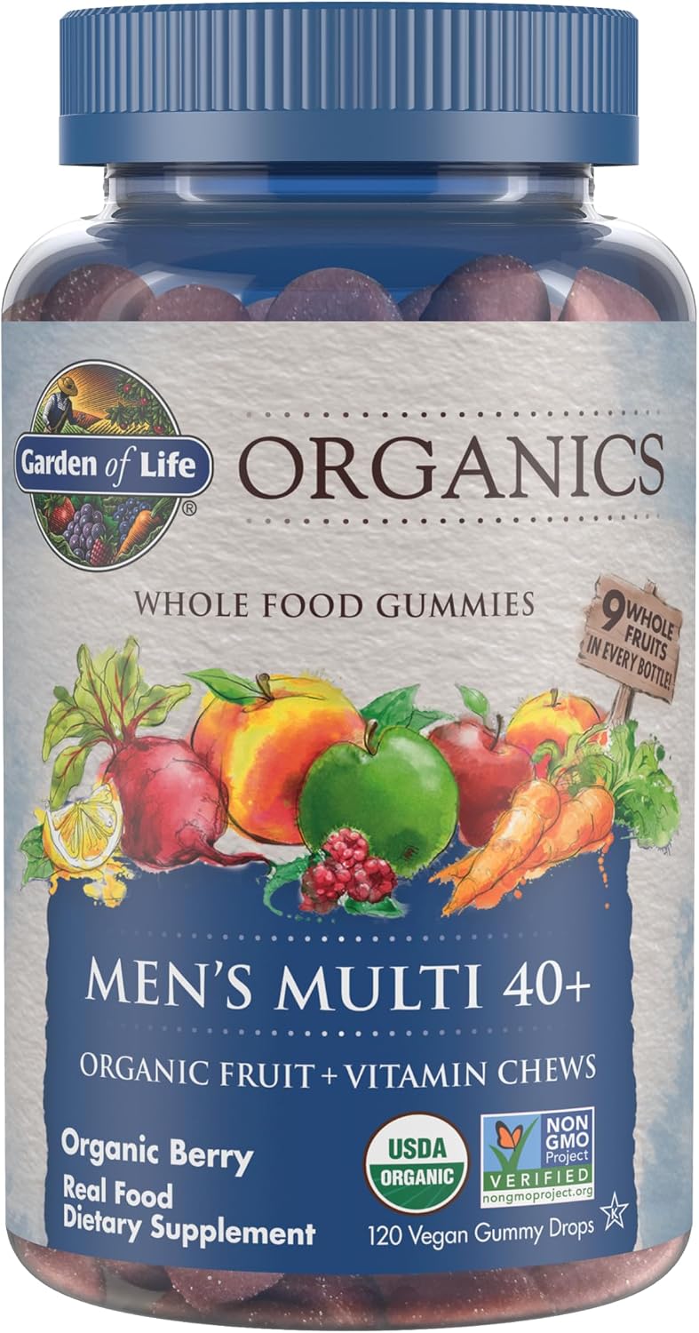 Garden of Life Organics Men 40+ Multivitamínico en Gominolas - Berry - 120 gominulas orgánicas
