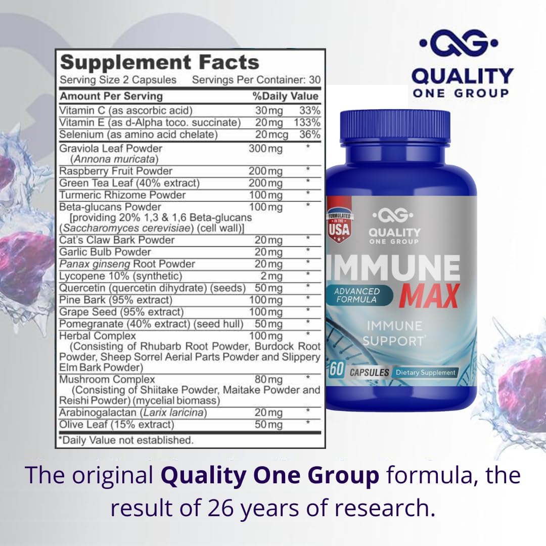 QUALITY ONE Immune Support Complex – Complejo de Apoyo Inmunológico con Vitamina C y Antioxidantes