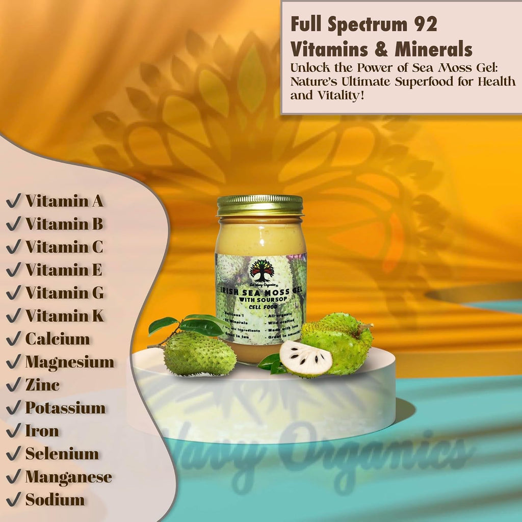 Irish Sea Moss Gel con Soursop – Orgánico, Vegano – Pack de 2