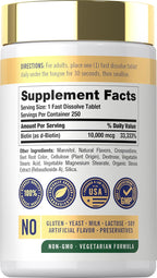 Carlyle Biotin 10000mcg | 250 Comprimidos de Disolución Rápida | Máxima Potencia | Vegetal, No OGM, Sin Gluten
