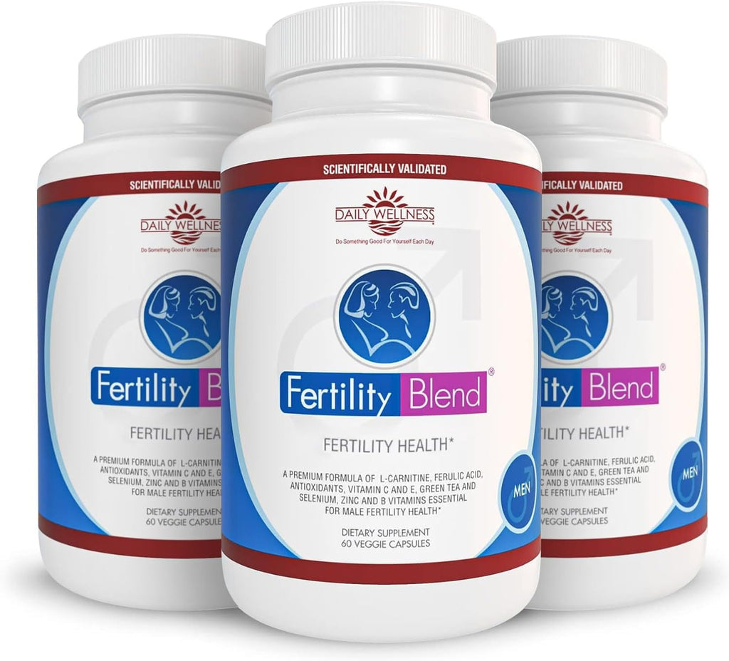 Fertility Blend Daily Wellness for Men – Suplemento Multivitamínico para Hombres – 180 Cápsulas (3 Paquetes de 60)