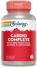 SOLARAY Cardio Complete - Complejo para el Corazón con Arroz Rojo, Guggul y Alcachofa, más Vitaminas B - 90 Cápsulas Veganas