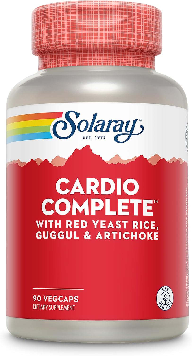 SOLARAY Cardio Complete - Complejo para el Corazón con Arroz Rojo, Guggul y Alcachofa, más Vitaminas B - 90 Cápsulas Veganas