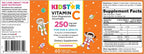 KidStar Nutrients Vitamina C Masticable, Sin Azúcar, Sabor Mandarina, 250 mg de Ascorbato de Magnesio, 60 Comprimidos