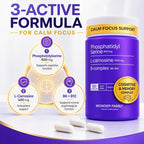 WONDER FAMILY Fosfatidilserina 600 mg con L-Carnosina 500 mg + B6, B12 y Ácido Fólico - Complejo de PS de Lecitina de Girasol sin Soja - 60 Cápsulas