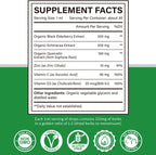 Cofure Zinc Quercetin Vitamina C D3 Líquido con Equinácea y Saúco Orgánicos - Gotas de Apoyo Inmunológico para Adultos - Vegano, Sin Gluten, No-GMO - 30 ml
