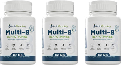 Benfotiamine Multi-B Neuropathy Support Formula 150mg – Pack de 3 Botes (120 Cápsulas cada uno) – Image 1