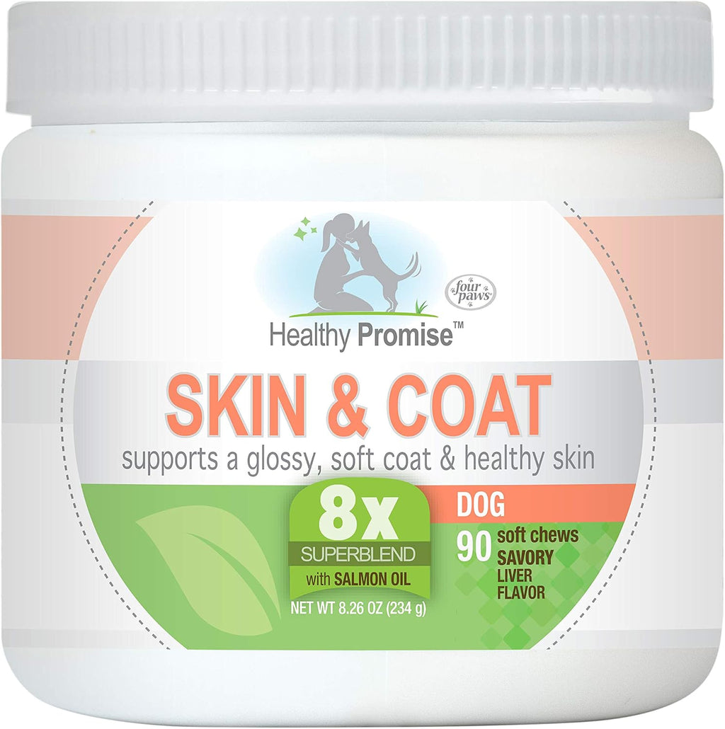 Four Paws Healthy Promise Suplementos para Perros - Piel y Pelaje - Snacks Blandos 90 uds.