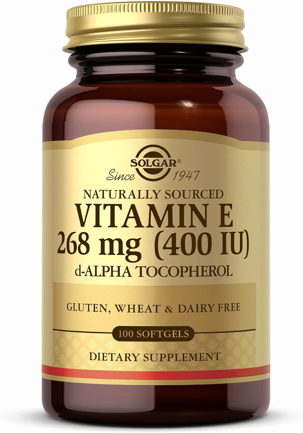 Solgar Vitamin E 268 mg (400 IU) Natural d-Alpha Tocopherol - 100 Softgels