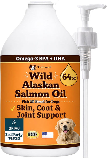 Natural Dog Company Aceite de Salmón para – Piel y pelaje saludables: El EPA y DHA pueden ayudar a mantener la – Image 1