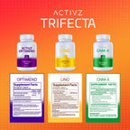 ACTIVZ - Trifecta - GNM-X, Optimend, LINQ - Apoyo Nrf2, flexibilidad, función cerebral e intestinal, sistema inmunitario, piel y células - 3 Pack