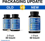 Magceutics Vitamin D3 K2 with MCT, 5000 IU Vegan D3 & 100 mcg MK7 K2, 60 Cápsulas