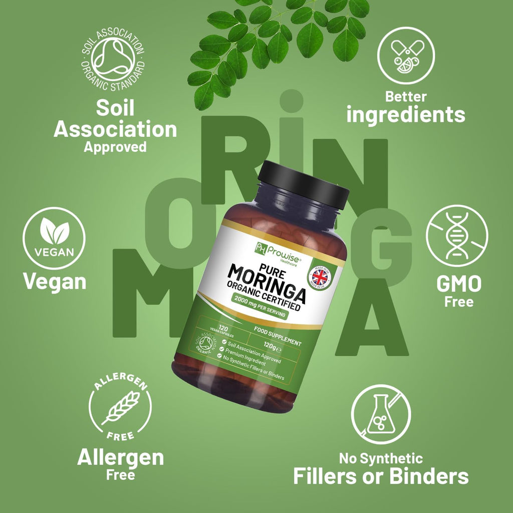 Moringa Capsules 2000mg - 120 Vegan Moringa Leaf Capsules | Made in the UK