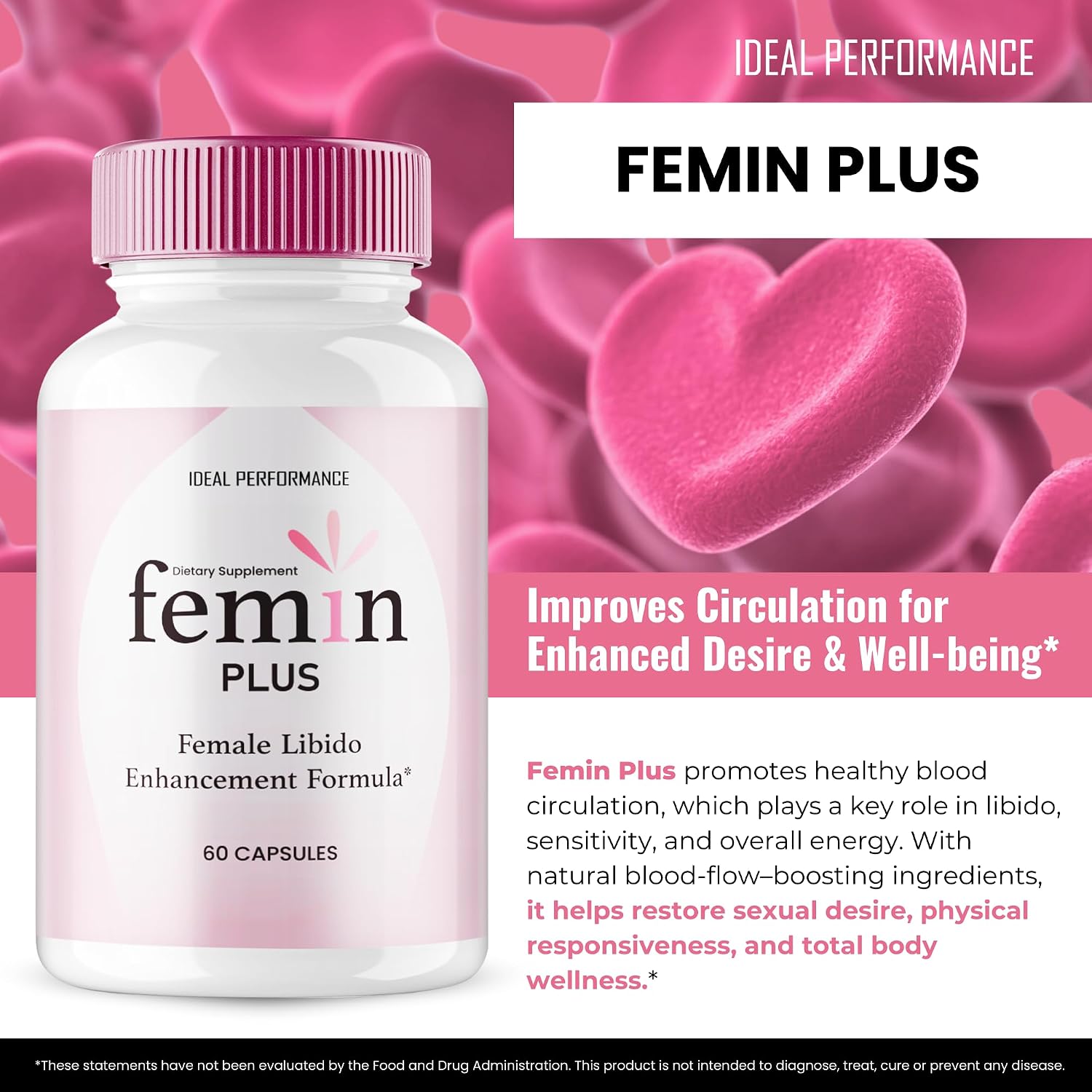 Femin Plus Cápsulas - Suplemento para Mujeres, Energía y Circulación (5 Pack)