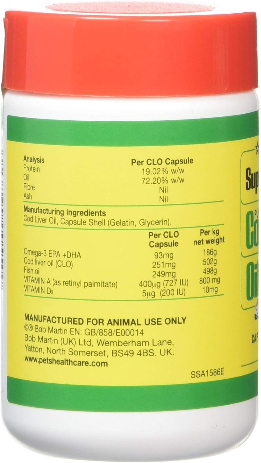 Cápsulas de Aceite de Hígado de Bacalao Puro, 90 Cápsulas