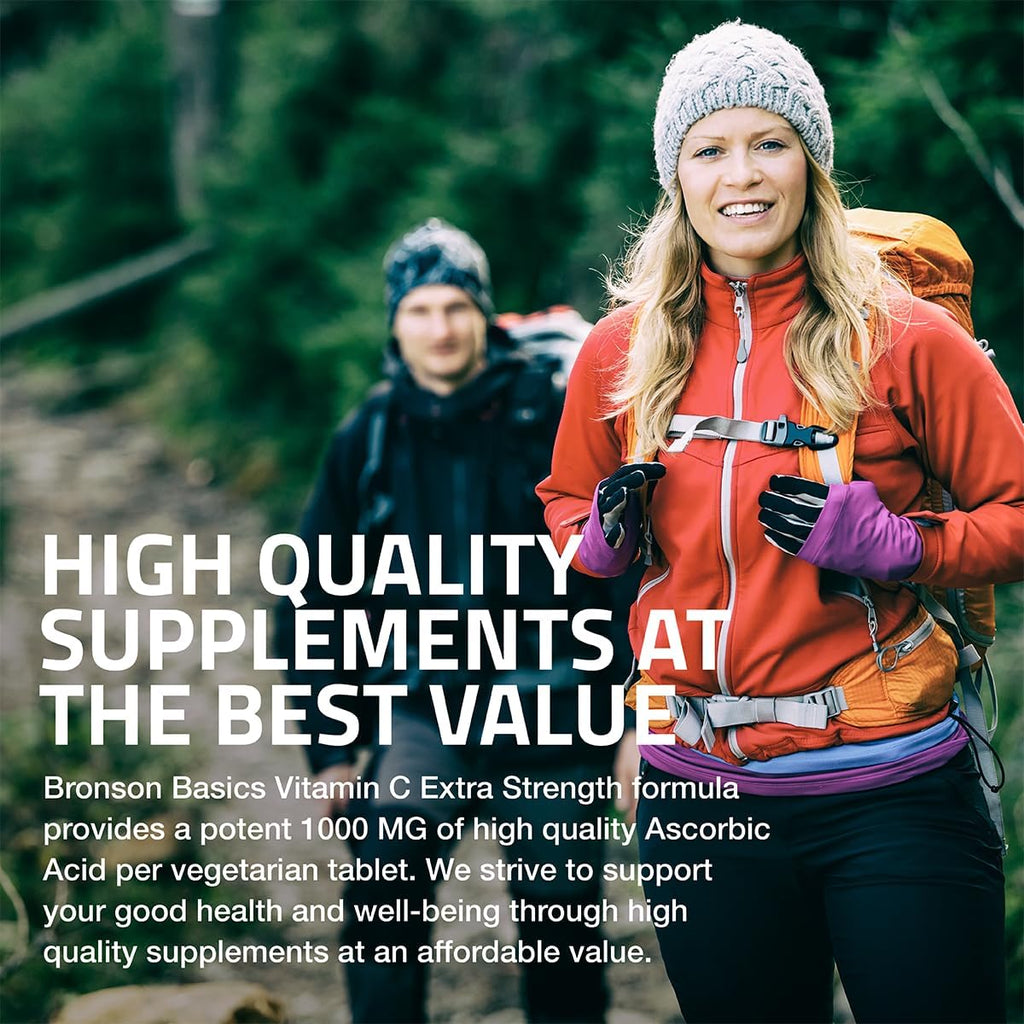 Bronson Vitamina C 1000 mg Extra Strength - 100 Comprimidos Vegetarianos
