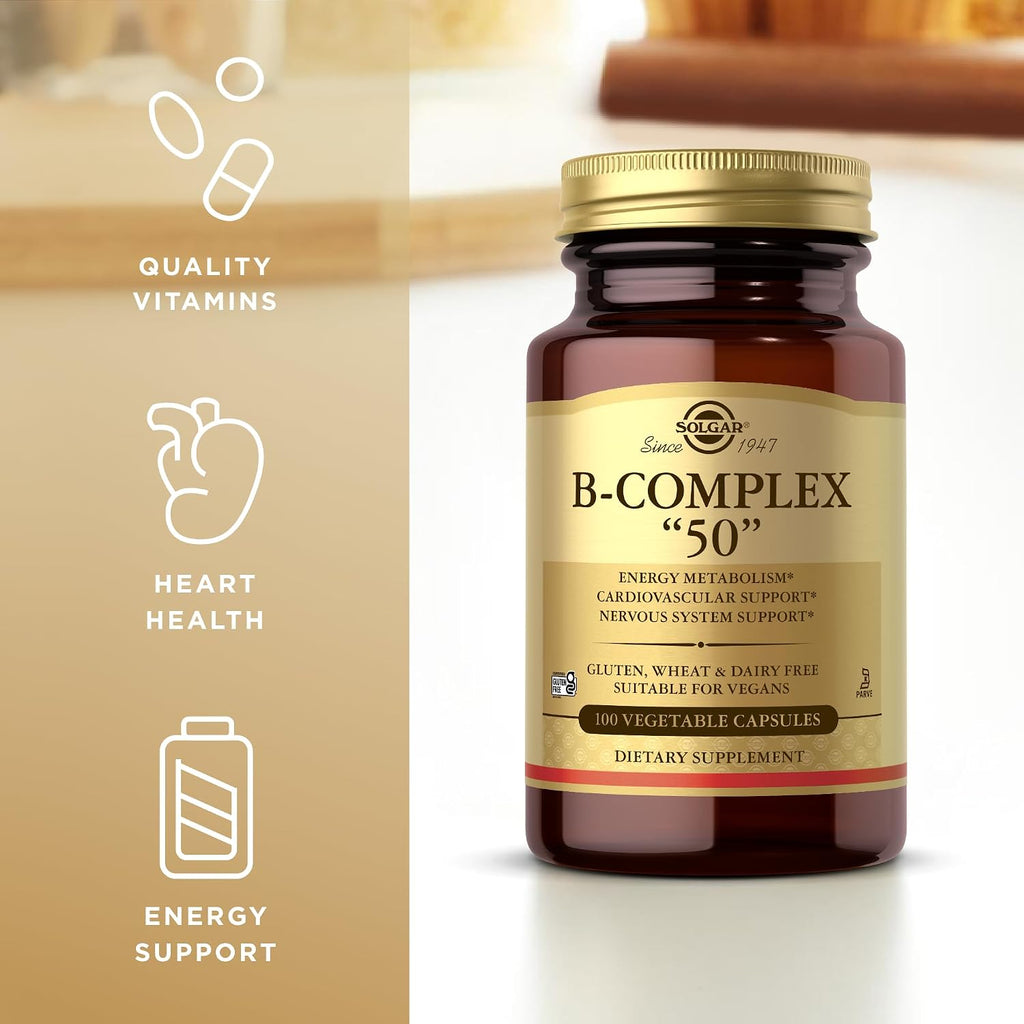Solgar B-Complex "50" - 100 Vegetable Capsules (2-Pack)