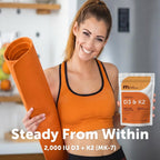 Micro Ingredients Vitamina D3 2.000 UI + K2 MK-7 50 mcg, 300 Cápsulas Blandas con Aceite de Coco