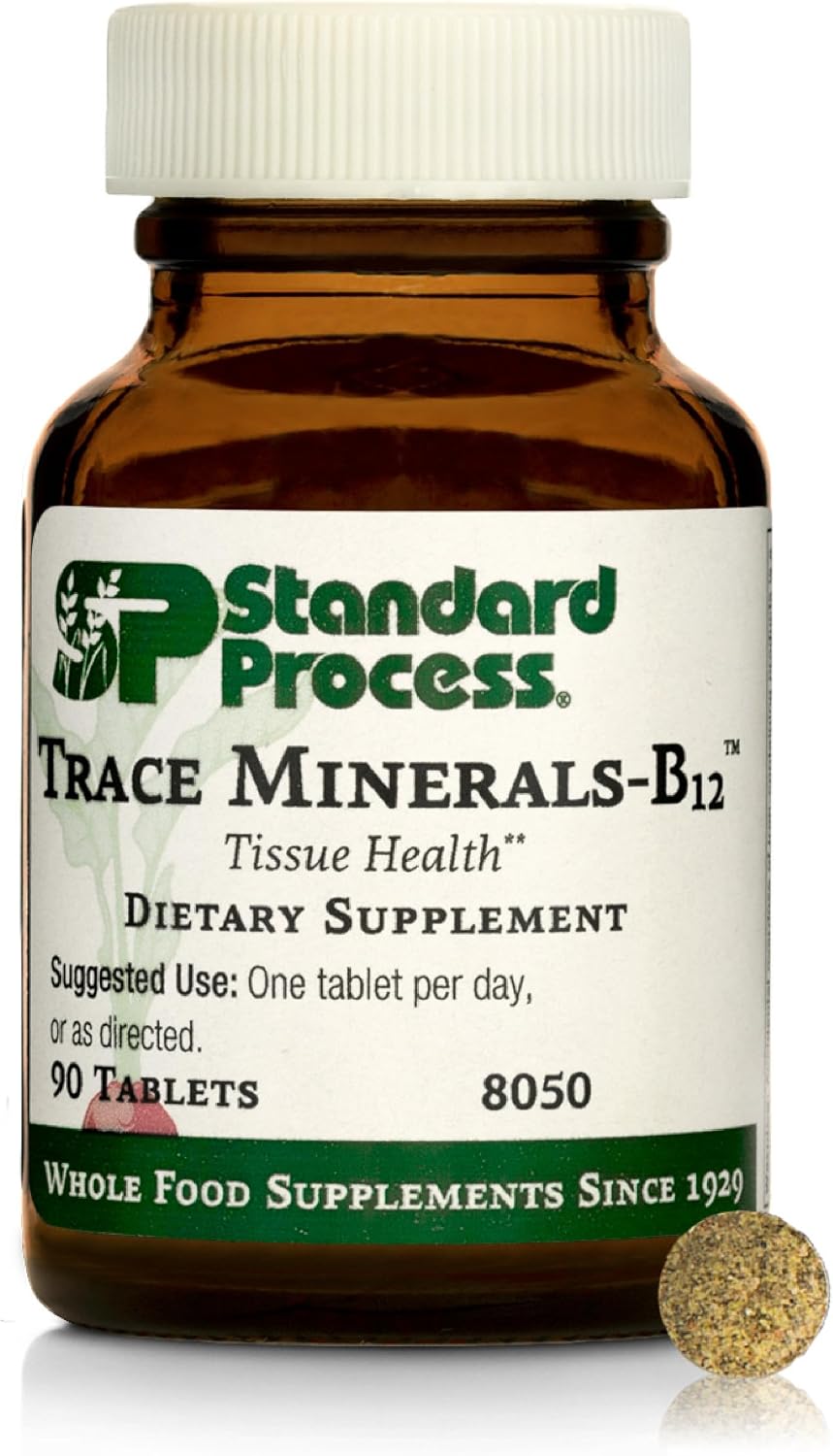 Standard Process Trace Minerals-B12 - Complejo de Minerales Traza con Vitamina B12 - 90 Comprimidos