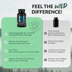 Wild Methylated Multivitamin for Women & Men | Multivitamínico Diario Metilado Sin Hierro | 60 Cápsulas