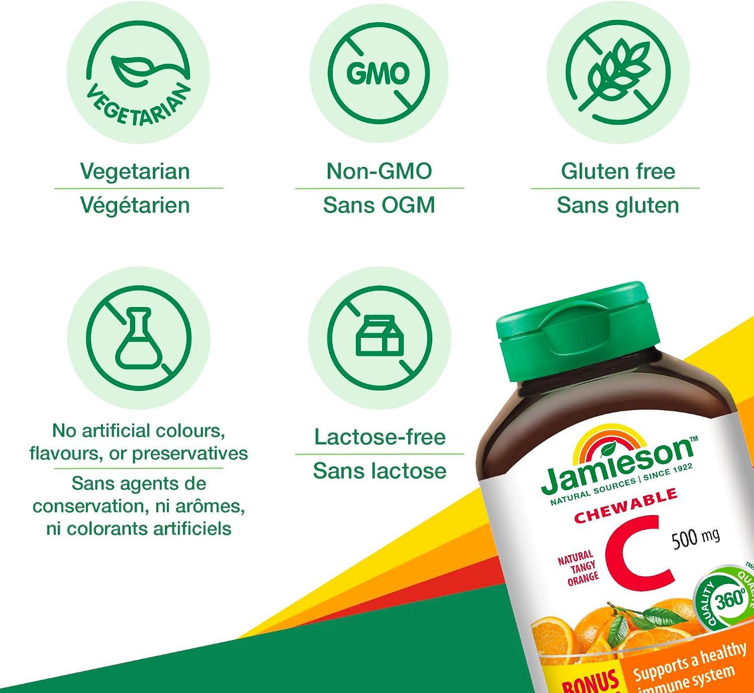 Jamieson Vitamina C Naranja 500mg 120 Comprimidos