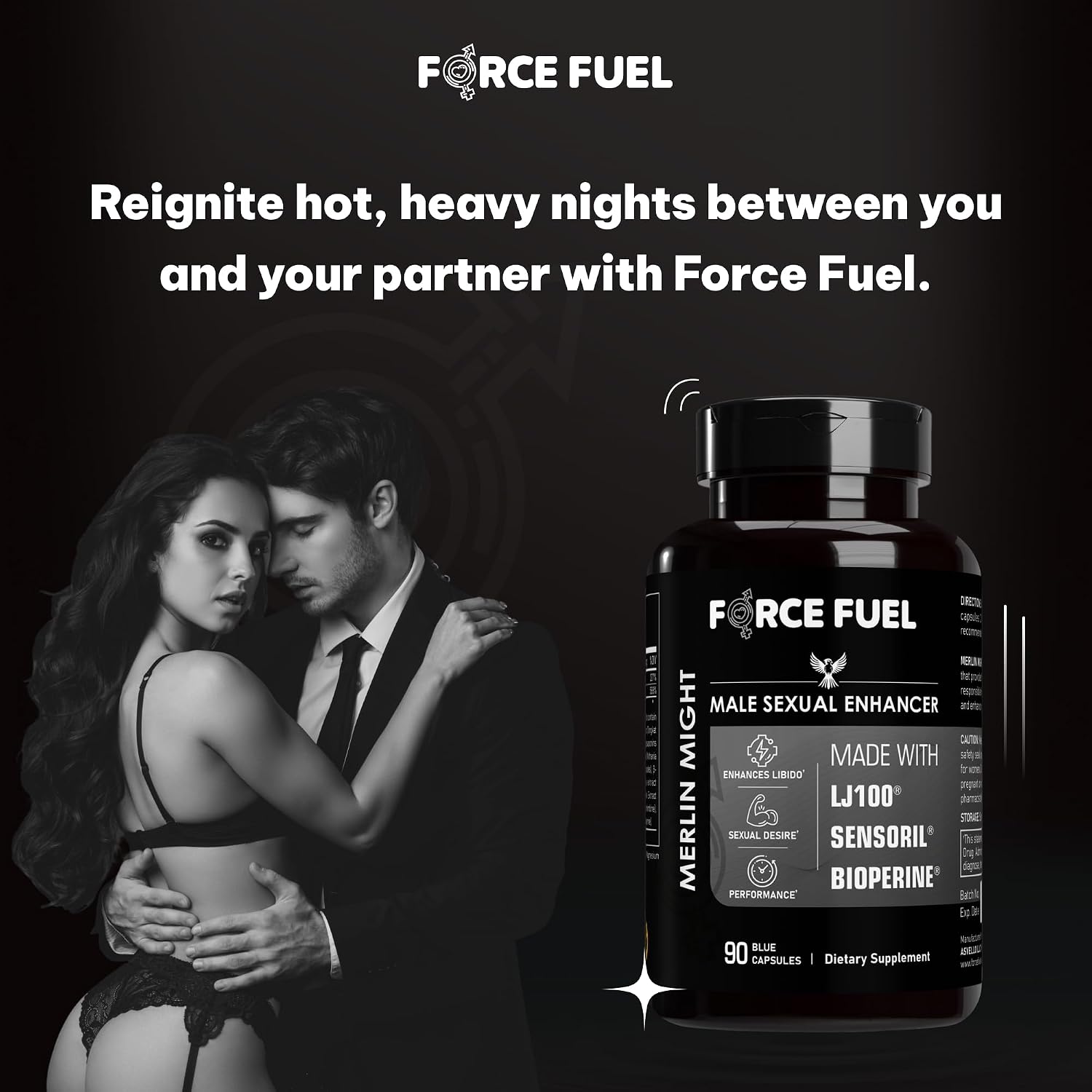 Merlin Might – Suplemento Masculino con Tongkat Ali, Ashwagandha y Bioperina