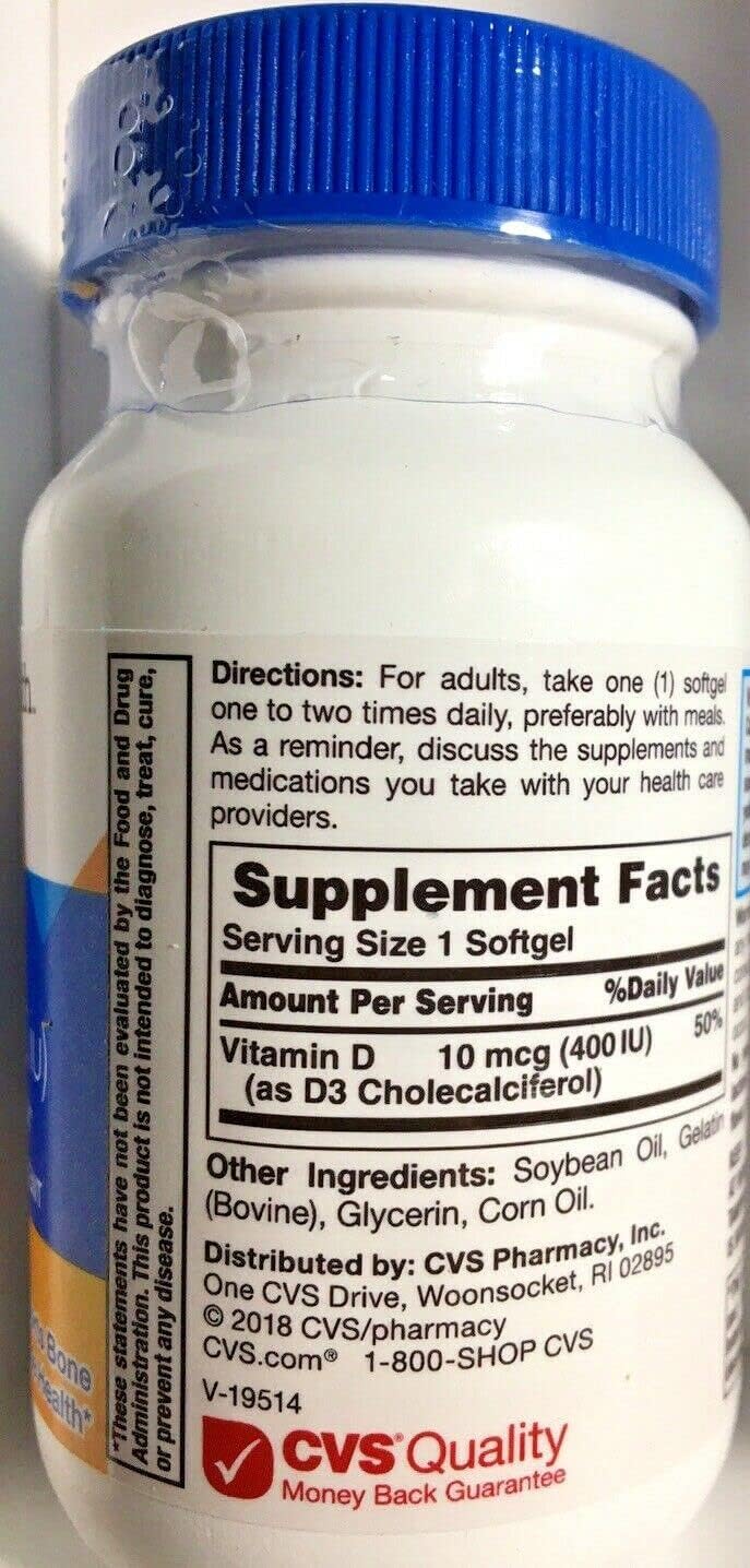 Vitamina D3 400IU (100 Cápsulas Blandas)