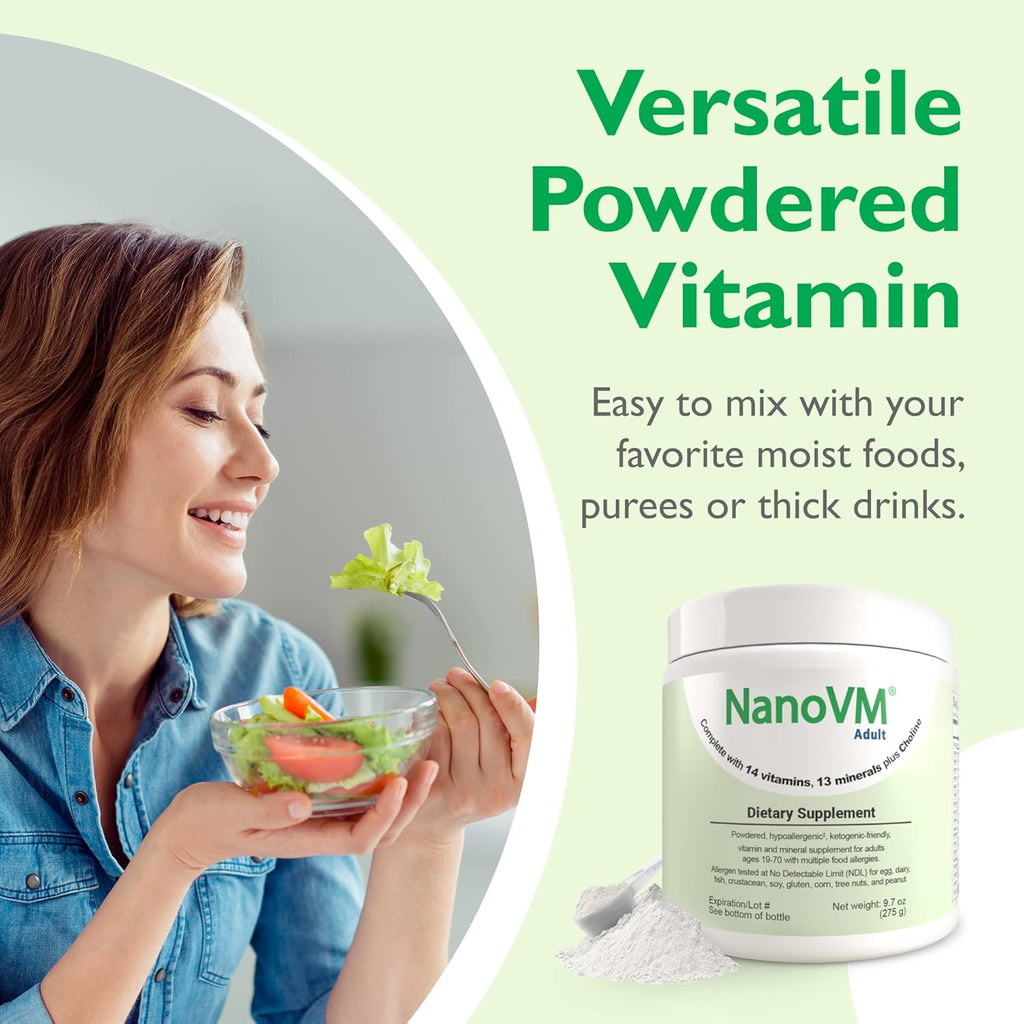 NanoVM Adult - Multivitamínico en Polvo Sin Alérgenos para Mujeres y Hombres, 275g