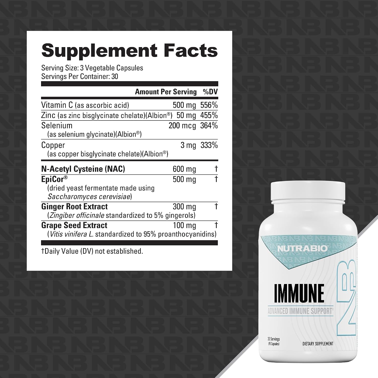 NutraBio Immune Support Supplement con EpiCor, 90 Cápsulas Vegetales